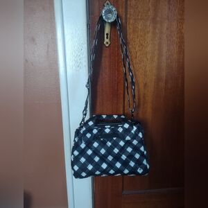 Lug Jitterbug Crossbody Bag in Gingham Black, EUC